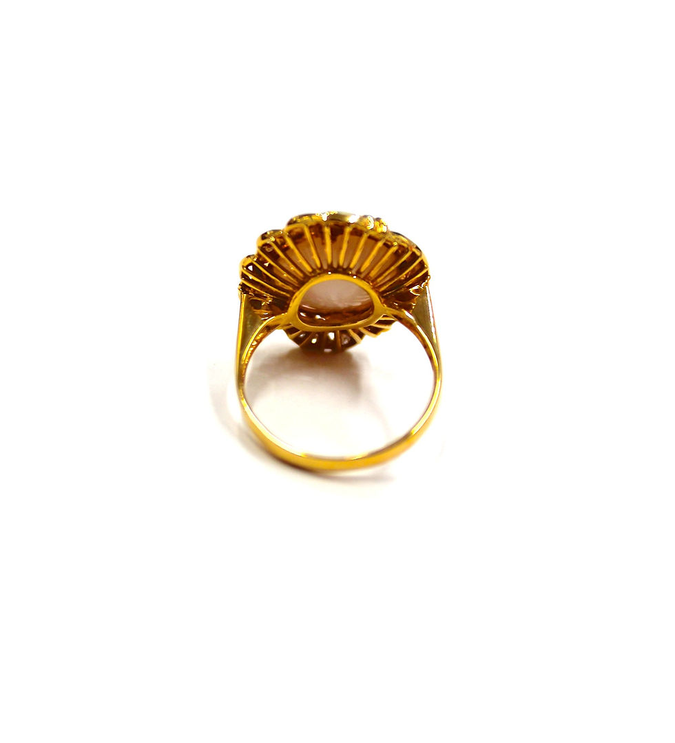 サムネイル： K18YG MABE PEARL DIAMOND RING