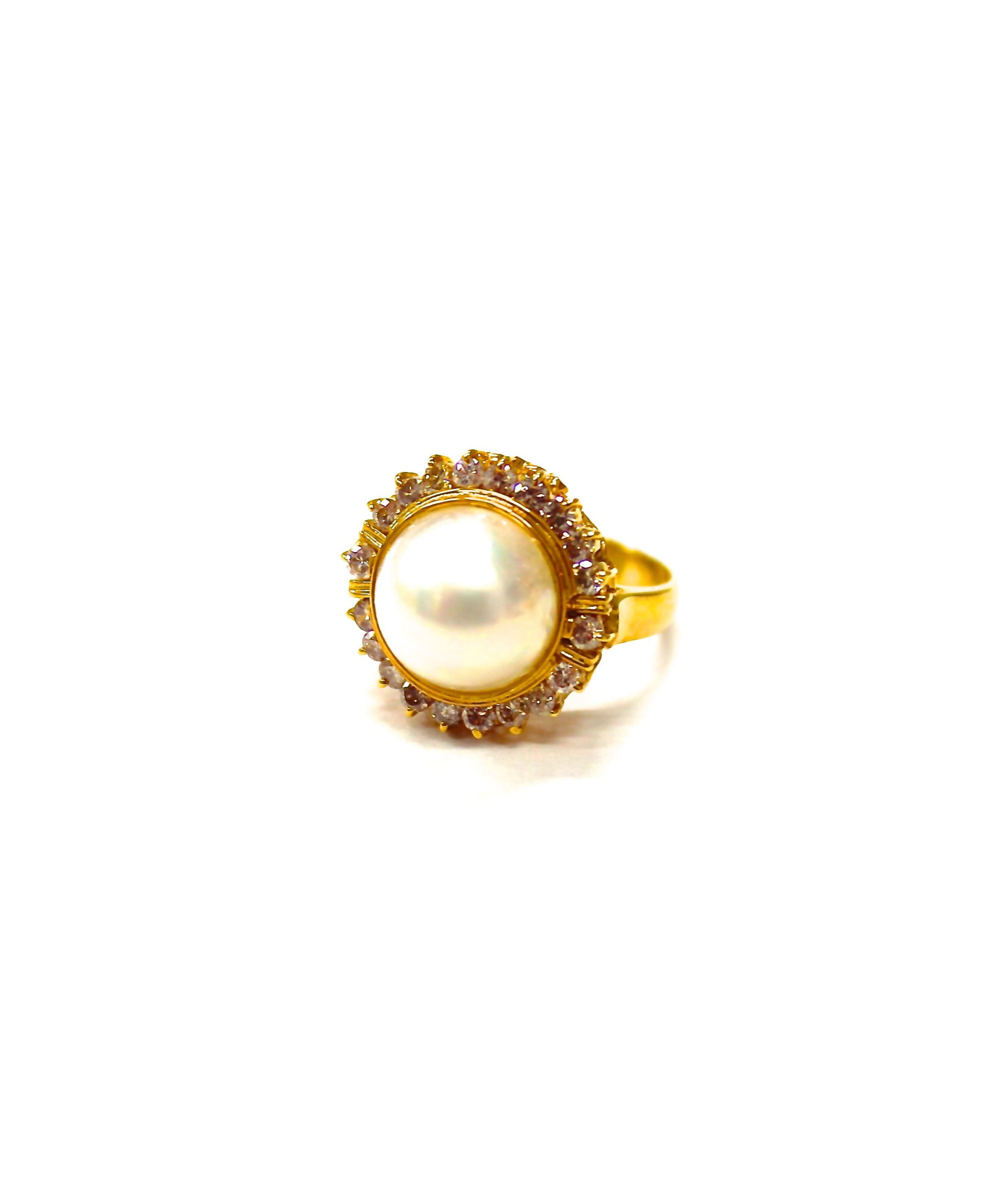K18YG MAVE PEARL DIAMOND RING