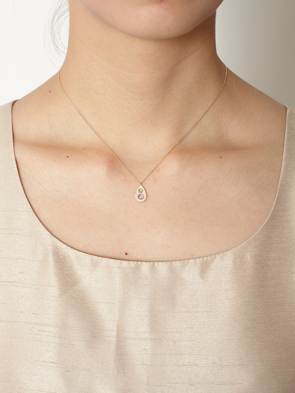 サムネイル： SIMPLE ROSECUT NECKLACE 2STONES