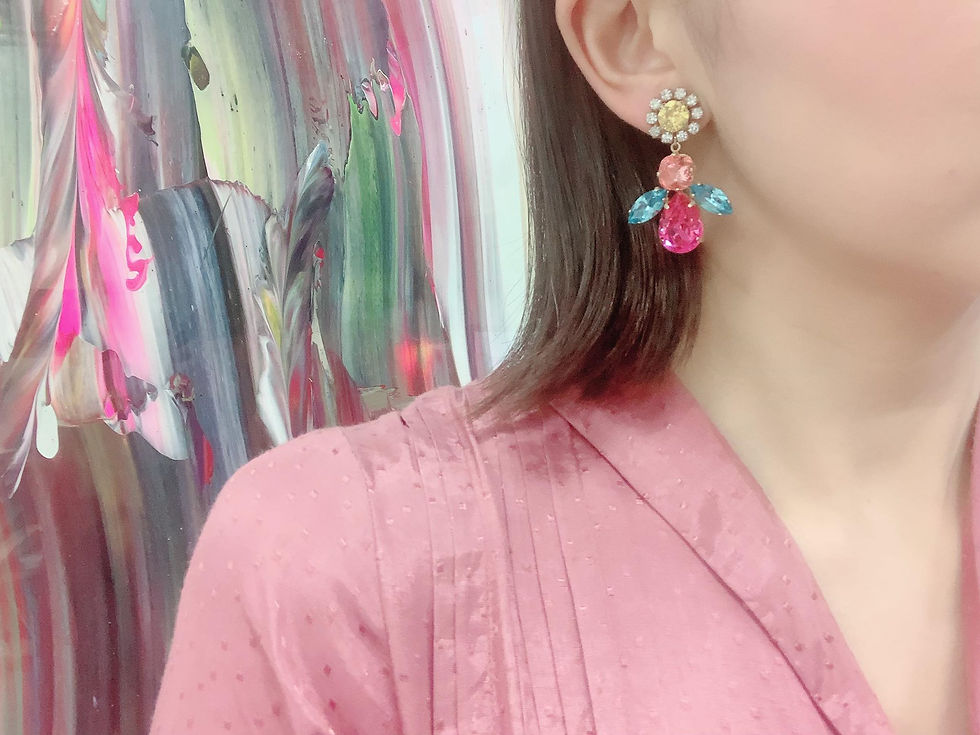 サムネイル： BEE EARRINGS YELLOW/BLUE/PINK