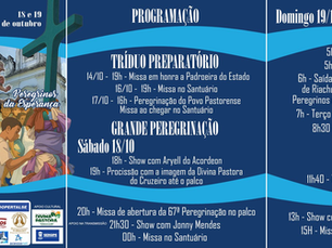 Festa de Nossa Senhora Divina Pastora tem início com tríduo preparatório e culminará com grande peregrinação nos dias 18 e 19 de outubro