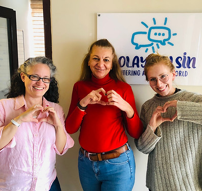 Students and teacher enjoying