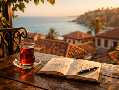 Drinking tea while learning Turkish