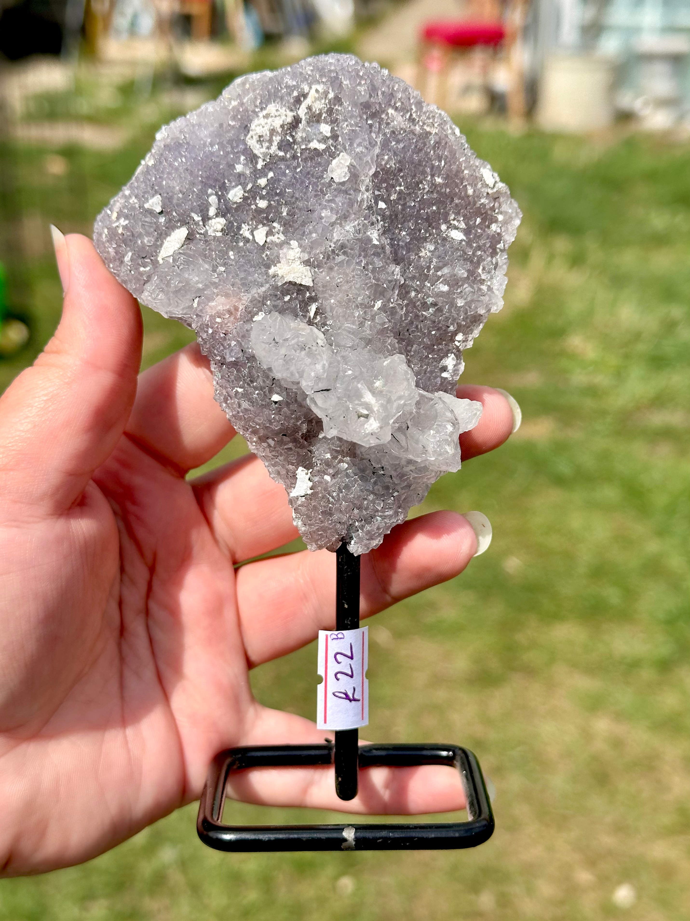 Purple Zeolite Cluster on Stand B