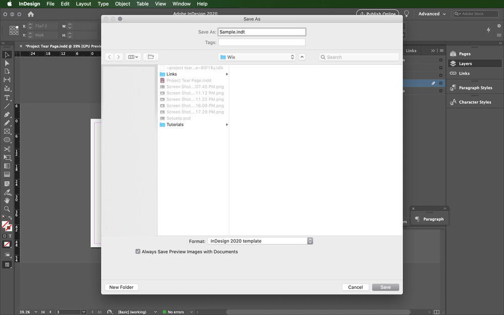 InDesign Basics - Simple Project Page