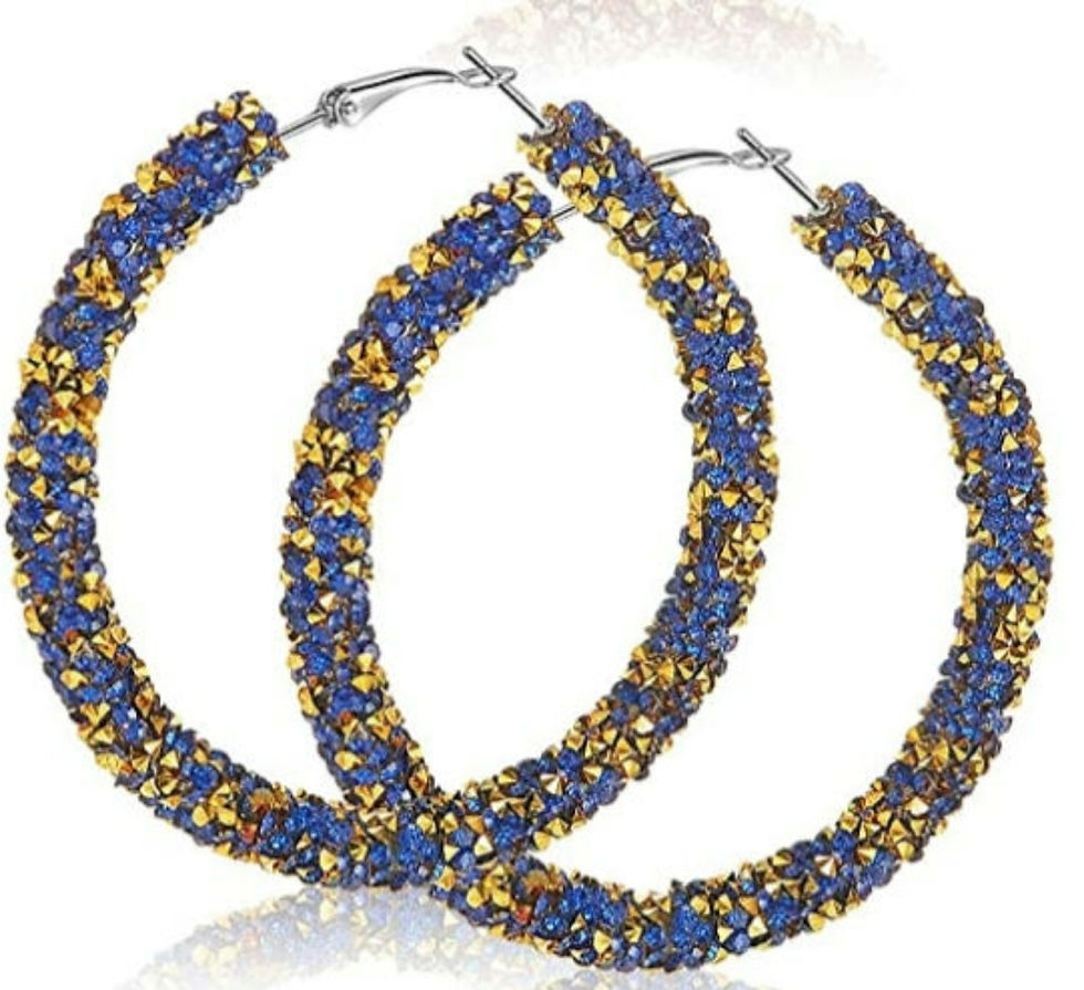 Thumbnail: Bohemian Glitter Hoop Earrings 