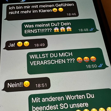 Auszug aus Whatsapp eines Paares