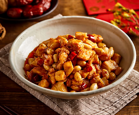 Delicious Kung Pao Chicken dish with peanuts and chilies