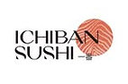 Ichiban Sushi 品牌标志和文字，红色主题，简洁的品牌信息， HOME