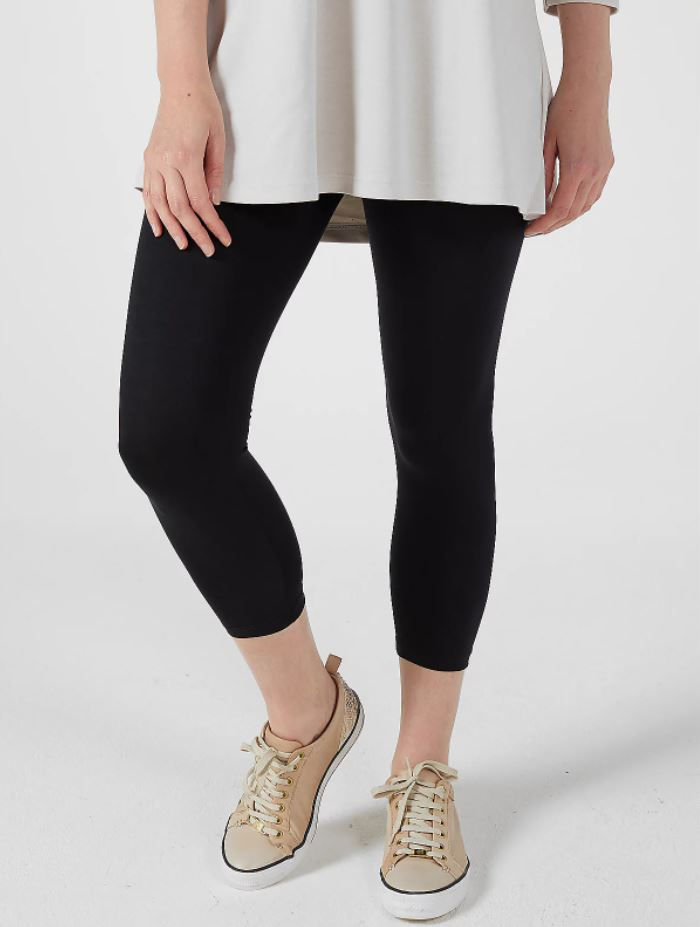 Ultra Soft Modal Knit Crop Legging - Black