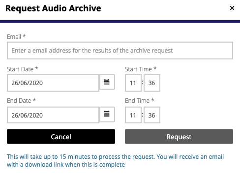 Echocast's request archived audio functionality.