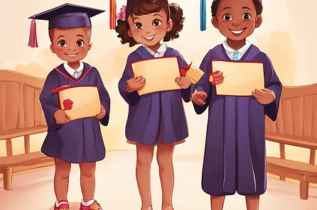 Young kids graduating from nursery schoo