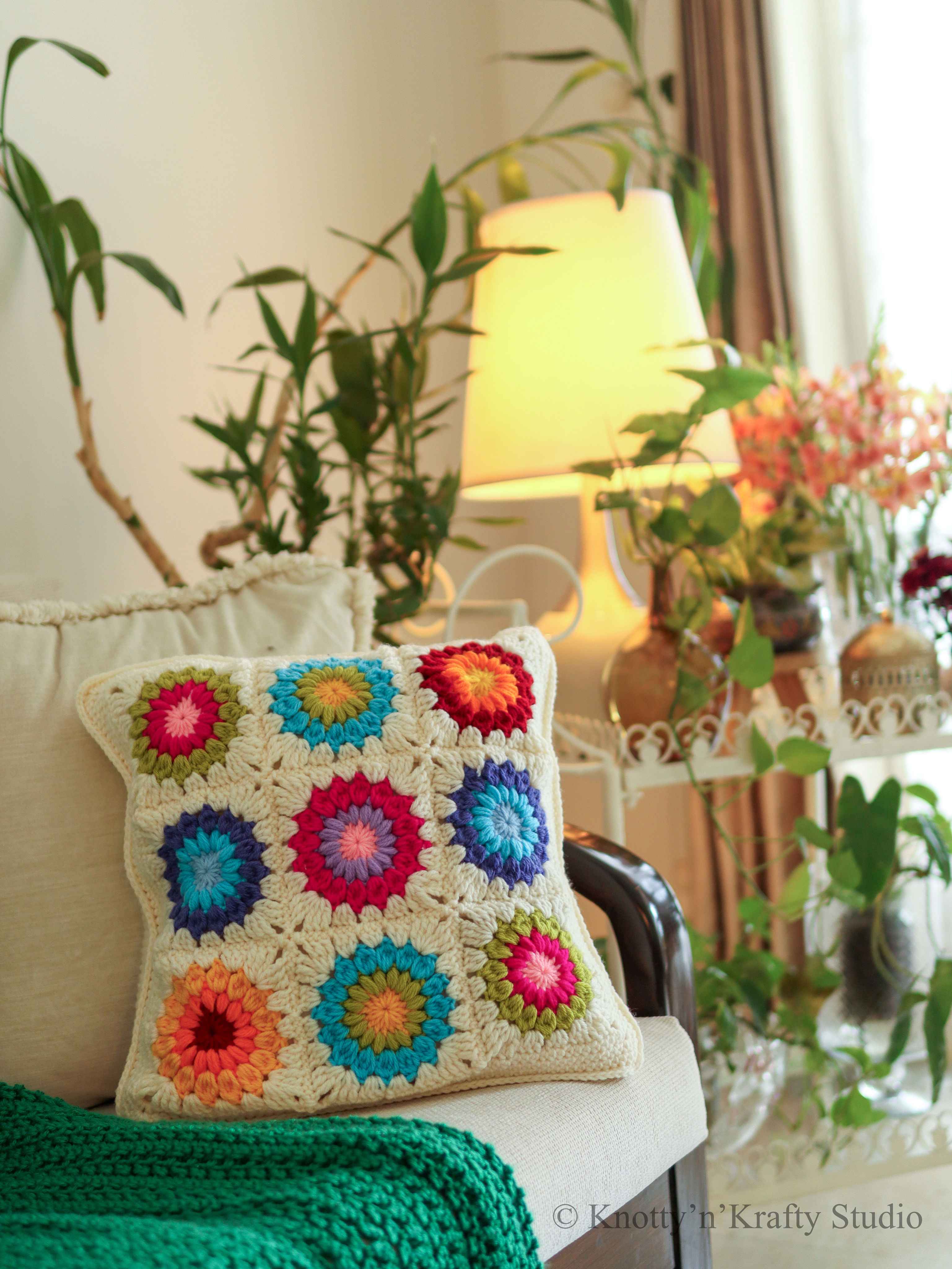 Rainbow Sunburst Cushion Cover
