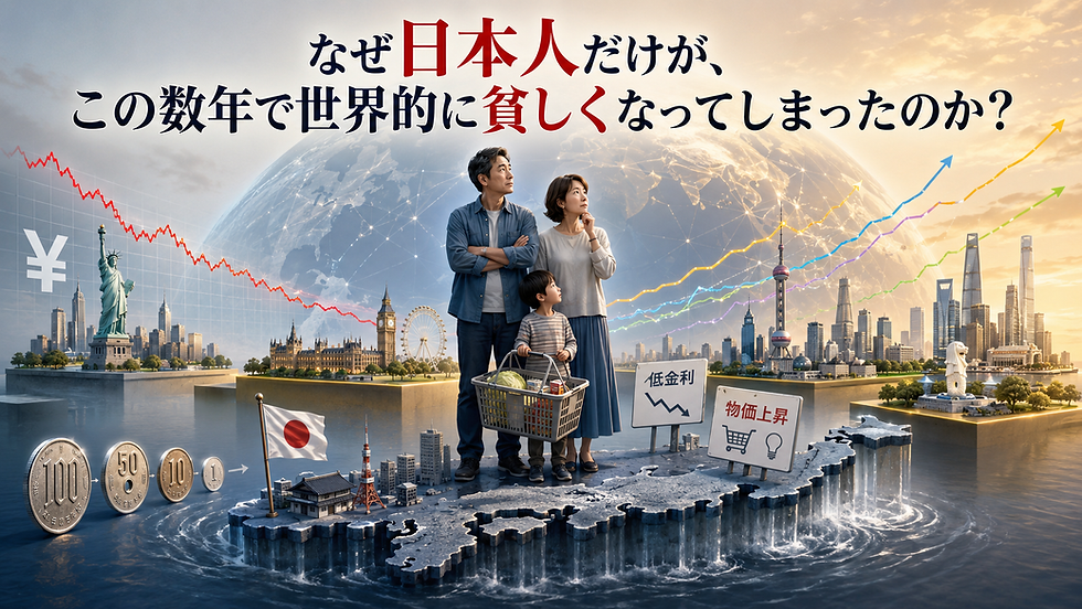 なぜ日本人だけが、この数年で世界対で貧しくなってしまったのか？その1番の理由を考えてみました。