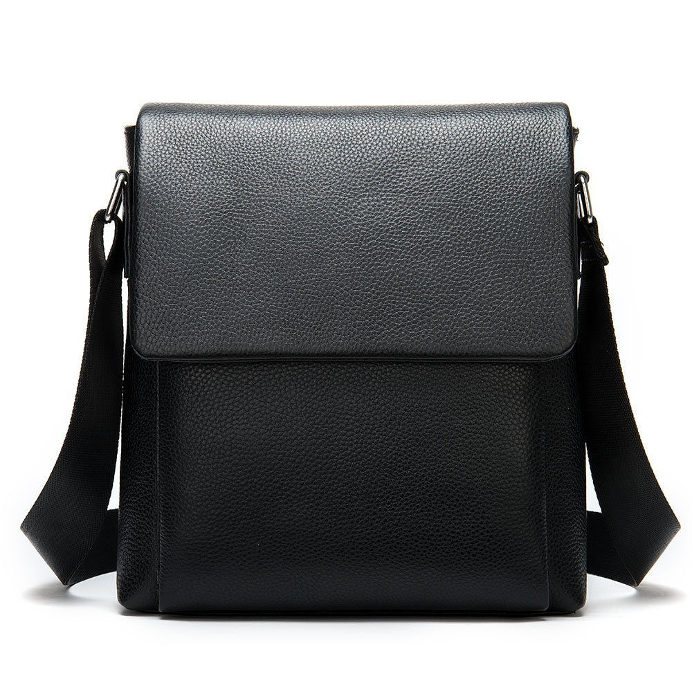 Cowhide Men's Shoulder Bag, Casual Cowhide Flap-Style Shoulder Bag for Men, Tren