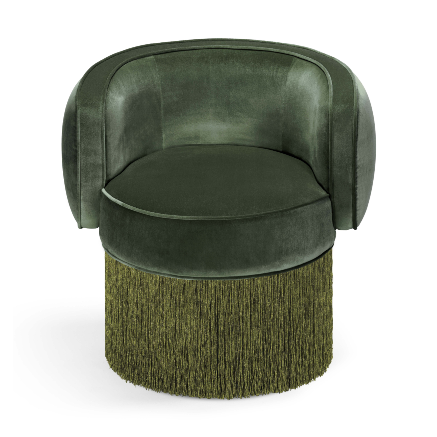 Green Velvet Pirouette Swivel Armchair