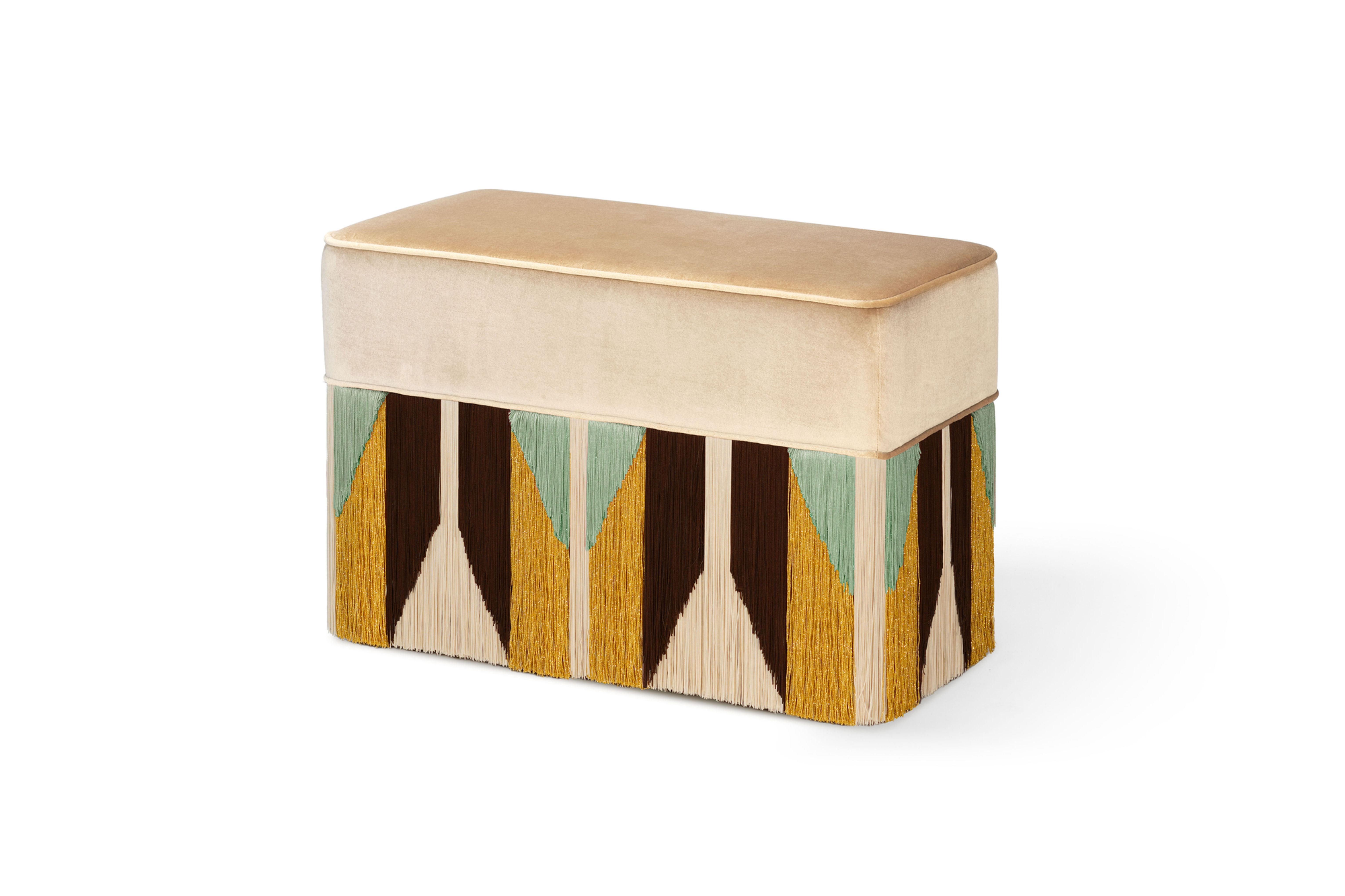 Beige Tribe Treasure Rectangular Bench 70