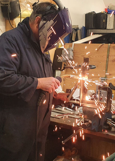 Welding brackets for Tek Tanks holding tank - Navigators Marine Service Centre