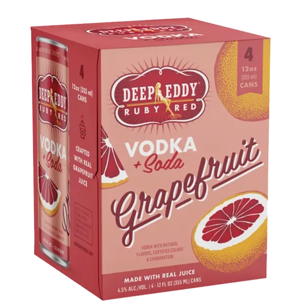 DEEP EDDY RUBY RED VODKA SODA 12OZ 4PK CAN