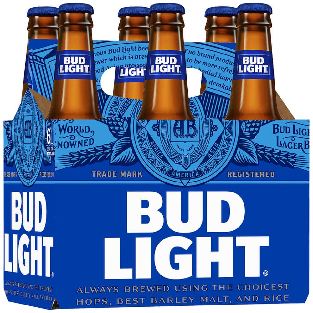 BUD LIGHT BEER 12 OZ 6 BTL - PK