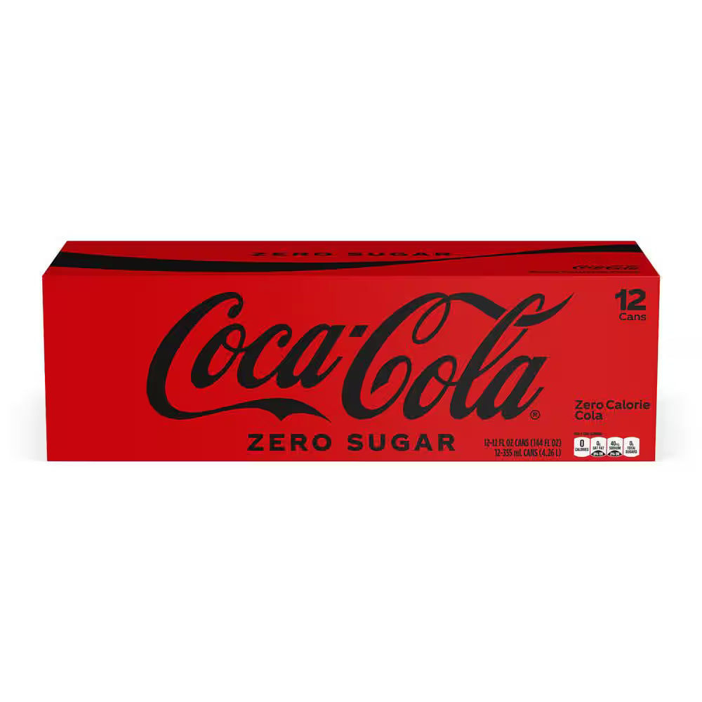 COCA-COLA ZERO SUGAR SODA 12 OZ 12 CN - PK