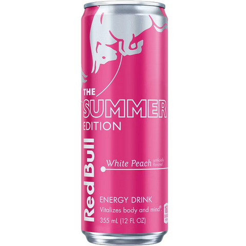 RED BULL THE SUMMER EDITION WHITE PEACH ENERGY DRINK 12 OZ SGL - CAN