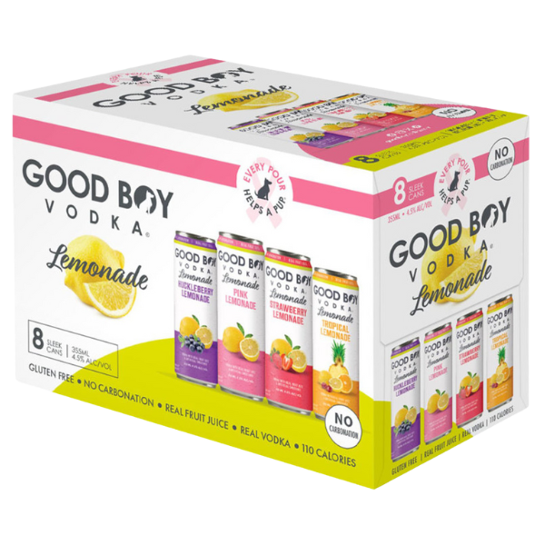 GOOD BOY VODKA LEMONADE VARIETY CAN 8PK 355ML