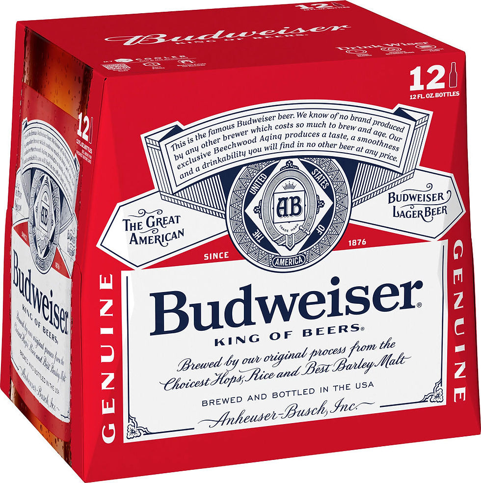 BUDWEISER LAGER BEER 12 OZ 12 BTL - PK