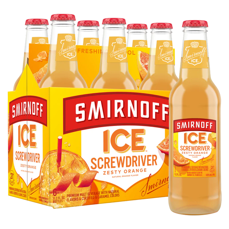 SMIRNOFF ICE SCREWDRIVER BEER 11.2 OZ 6 BTL - PK