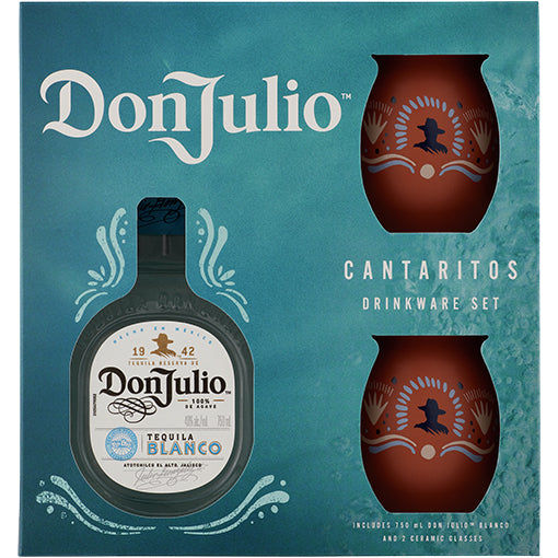 Don Julio Blanco Tequila Gift Set w/ 2 Ceramic Glasses