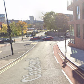 2022 looking down Chatham Street to Mowbray Street, Nursery Street and Corporation Street