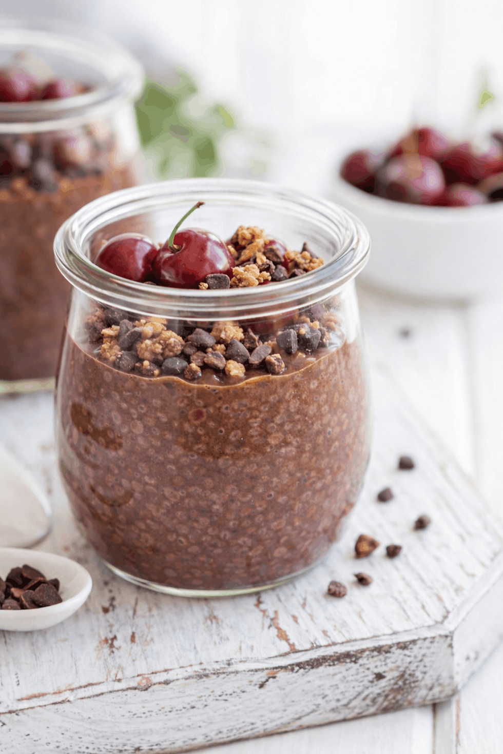 Anti-Inflammatory Chocolate Cherry Chia Pudding Blood Sugar Friendly High Fiber Breakfast Anti inflammatory Snack
