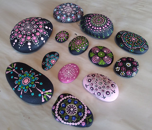 Pink mandala stones