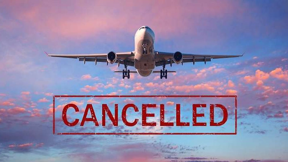 Avión que representa un vuelo cancelado y una molestia para los pasajeros.