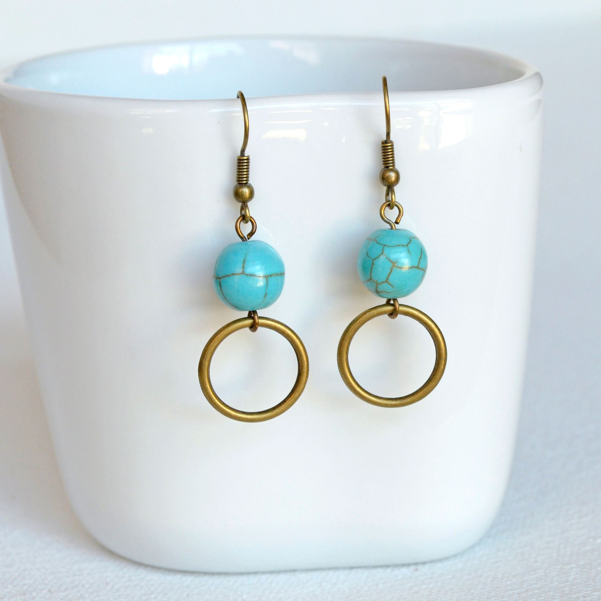 Brass & Turquoise earrings