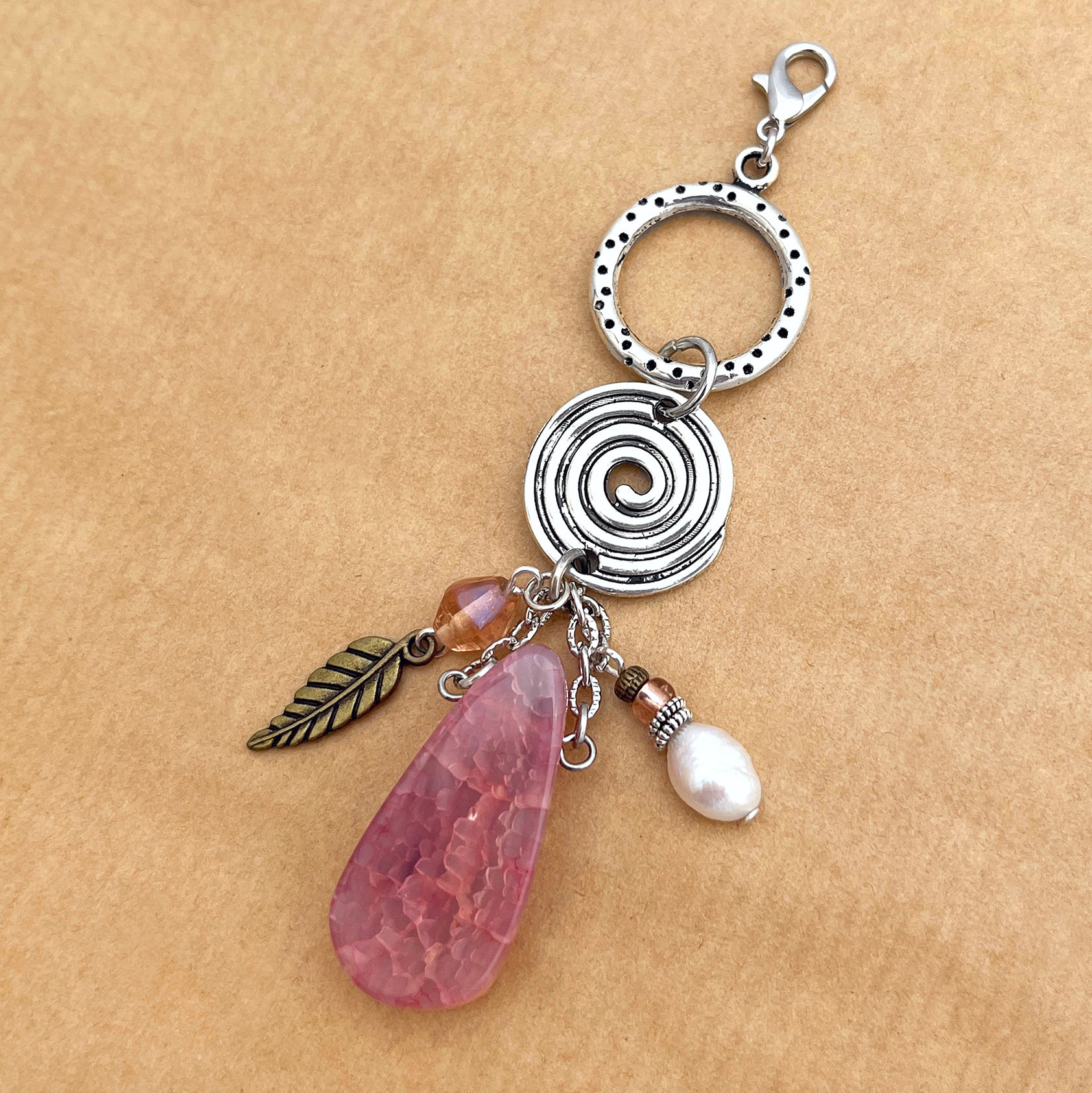 Pink Agate Swirl pendant