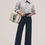 Miniatura: The Colette Contrast-Stitch Cropped Wide-Leg Pants by Maeve: Magic Fabric Editio