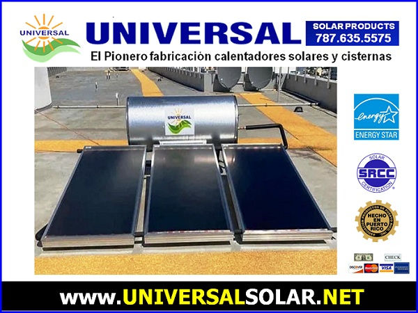 Calentador solar 120 galones y 3 colectores solares