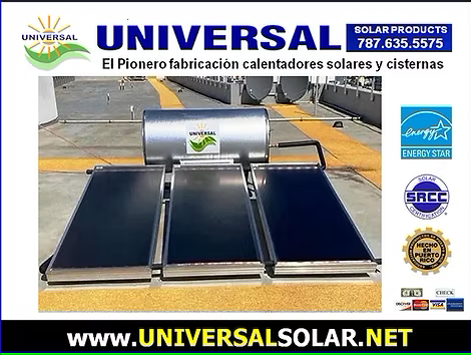 Regreso el incentivo de $550.00 reembolso para calentadores solares UNIVERSAL en el 2026