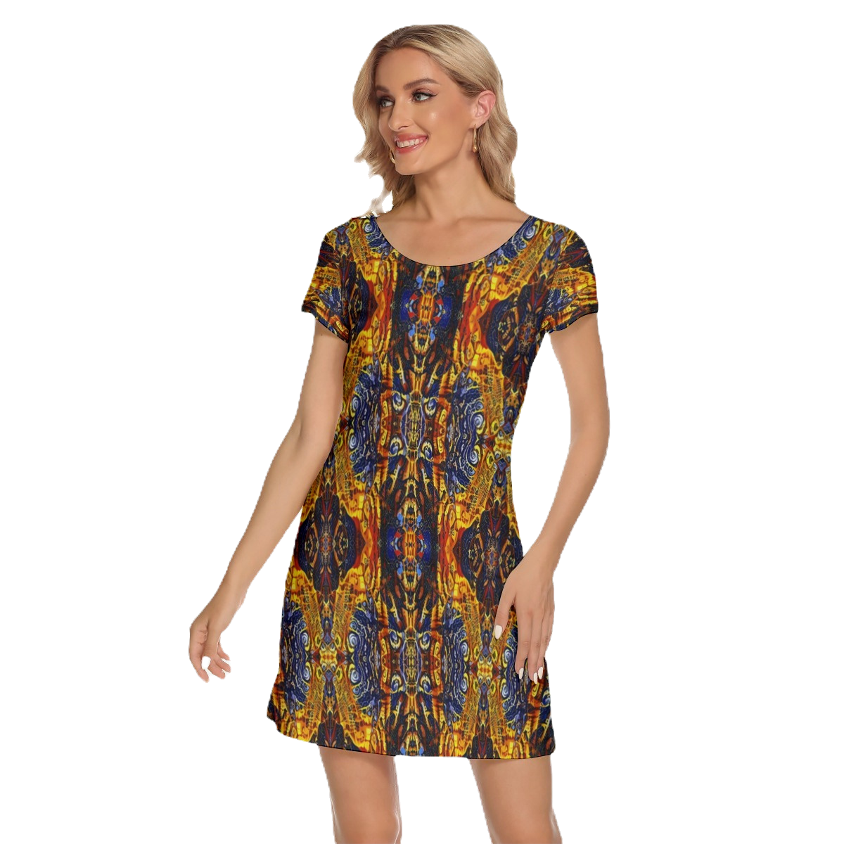 Maha Kali Dance Short Sleeve Dress