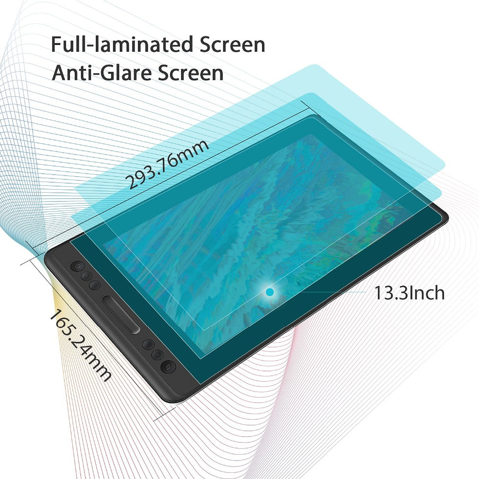 Miniatyrbild: HUION KAMVAS Pro 13 GT-133 Pen Display Digital Graphic Tablet Monitor Battery-Fr