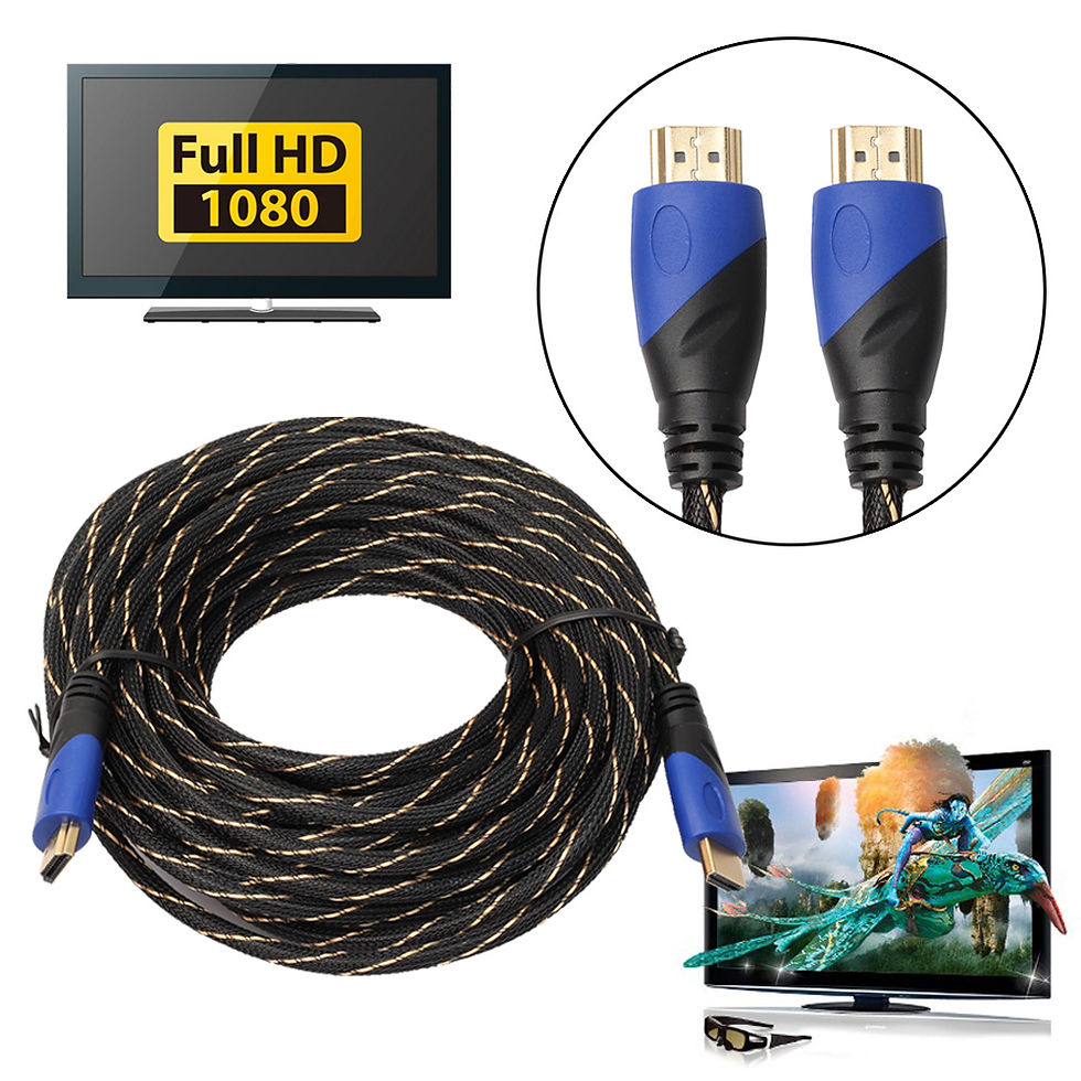 Miniatyrbild: 10m/15m Long HDMI-compatible 1.4 Cable AV 1080P HD 3D Gold Plated Connection New