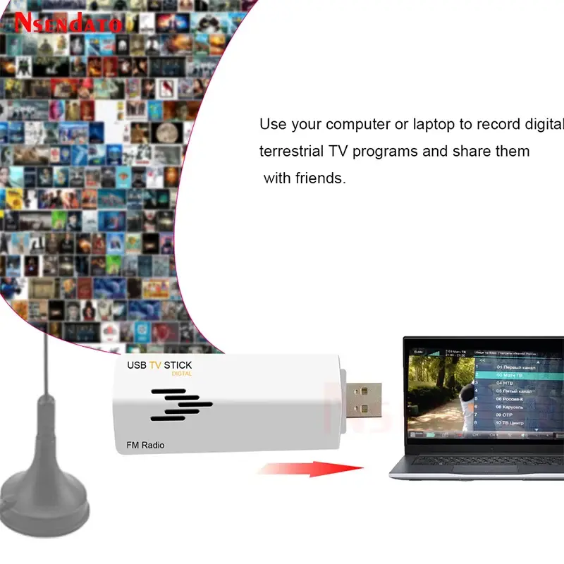 Miniatyrbild: Digital USB 2.0 Analog TV Stick for Worldwide TV Tuner Receiver FM Radio