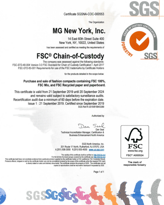 MG New York FSC® (FSC-C151987) Certified