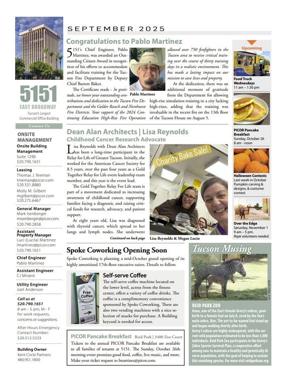 Free Coffee” Banner – Featured in 5151 E Broadway Building Newsletter