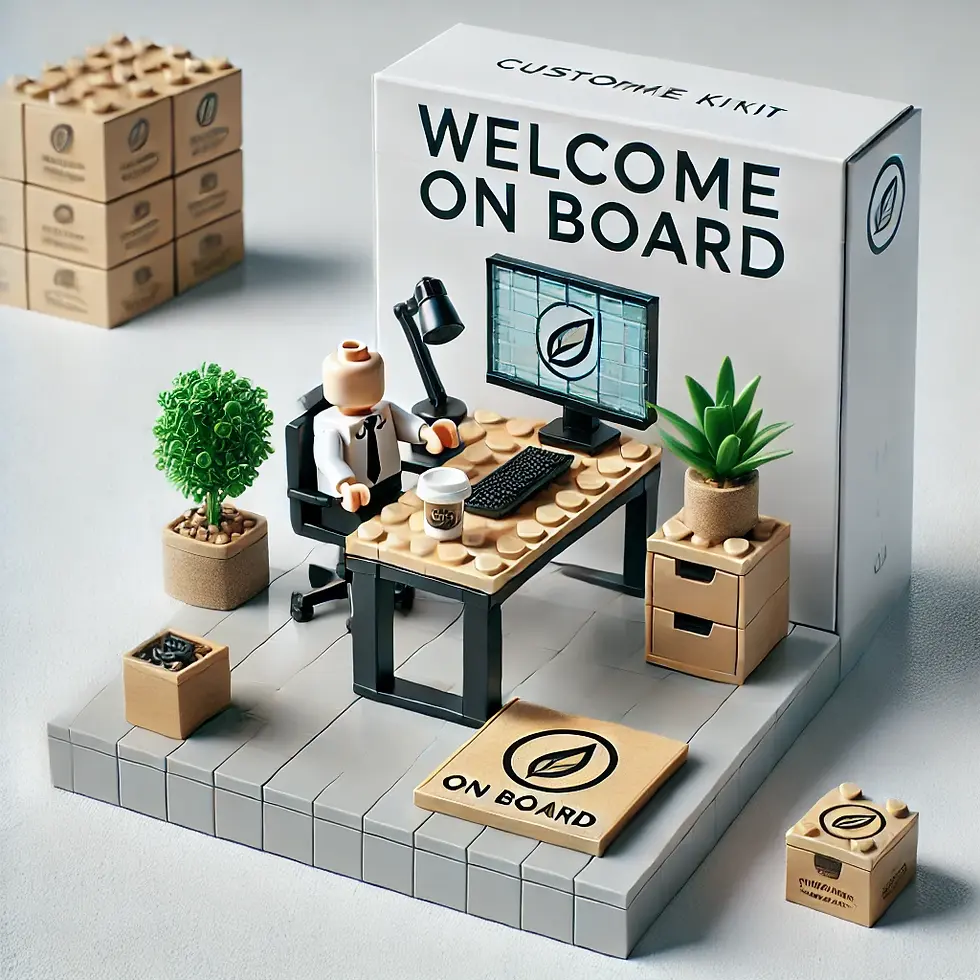 Give a warm welcome in style! Our eco-friendly kits offer the perfect blend of creativity, sustainability, and brand personalization. (Concept image generated with AI)