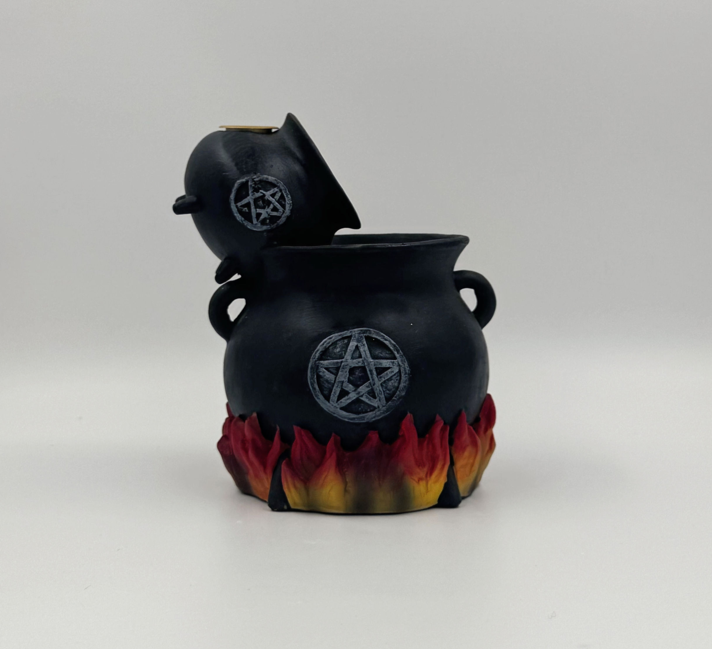 Cauldron Flame Incense Backflow Burner with LED Light