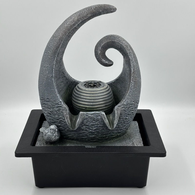 Grey Abstract Tabletop Water Fountain