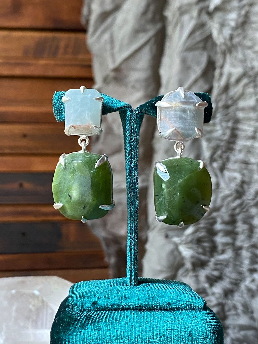 Blue Onyx combine with Green Jade in Silver925