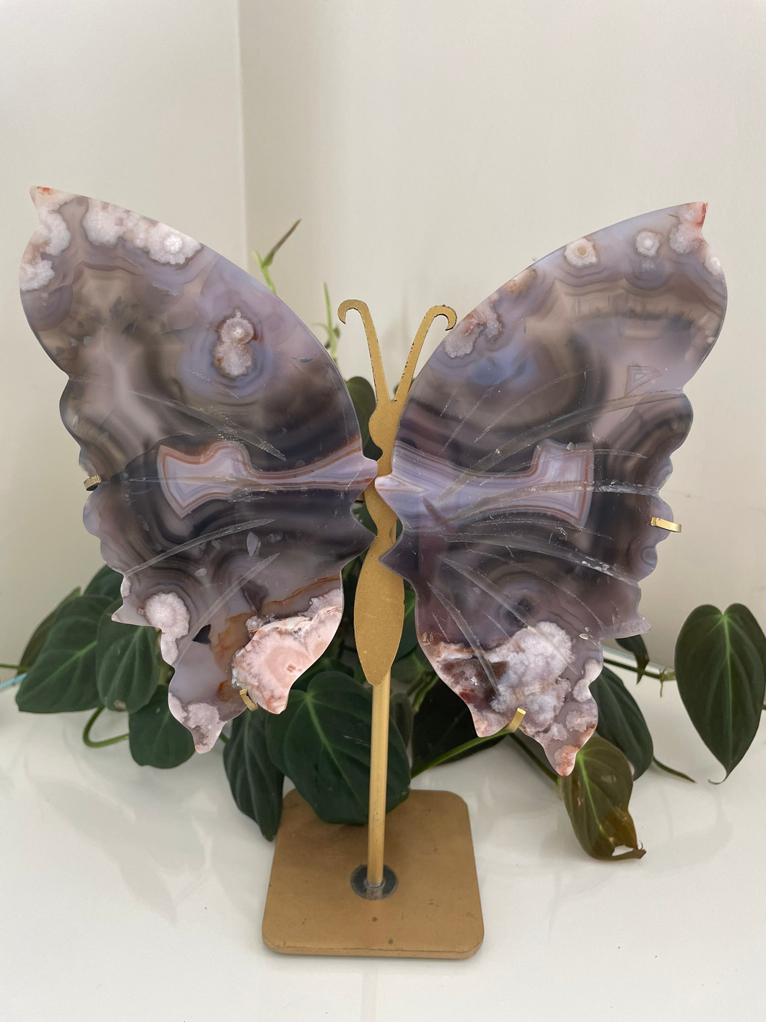 Blue Flower Agate Butterfly Wings